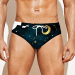 Moon And Stars Wolf Spirit Print Men's Swim Briefs