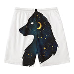 Moon And Stars Wolf Spirit Print Men's Swim Trunks