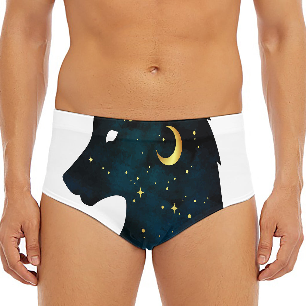 Moon And Stars Wolf Spirit Print Men's Triangle Swim Briefs