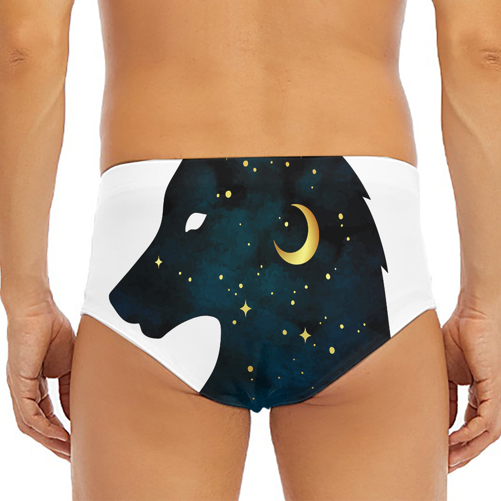 Moon And Stars Wolf Spirit Print Men's Triangle Swim Briefs