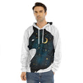 Moon And Stars Wolf Spirit Print Men's Velvet Pullover Hoodie