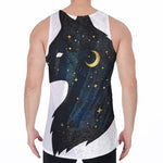 Moon And Stars Wolf Spirit Print Men's Velvet Tank Top