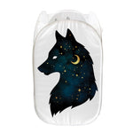 Moon And Stars Wolf Spirit Print Mesh Laundry Hamper