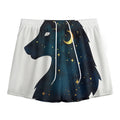 Moon And Stars Wolf Spirit Print Mesh Shorts