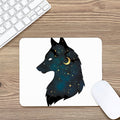 Moon And Stars Wolf Spirit Print Mouse Pad