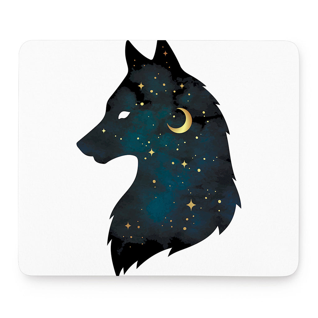 Moon And Stars Wolf Spirit Print Mouse Pad