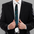 Moon And Stars Wolf Spirit Print Necktie