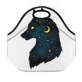 Moon And Stars Wolf Spirit Print Neoprene Lunch Bag