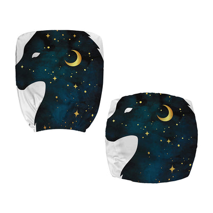 Moon And Stars Wolf Spirit Print Office Chair Cover