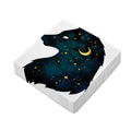 Moon And Stars Wolf Spirit Print Outdoor Seat Cushion Cover