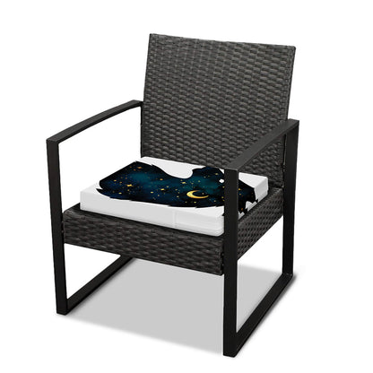 Moon And Stars Wolf Spirit Print Outdoor Seat Cushion Cover