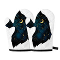 Moon And Stars Wolf Spirit Print Oven Mitts