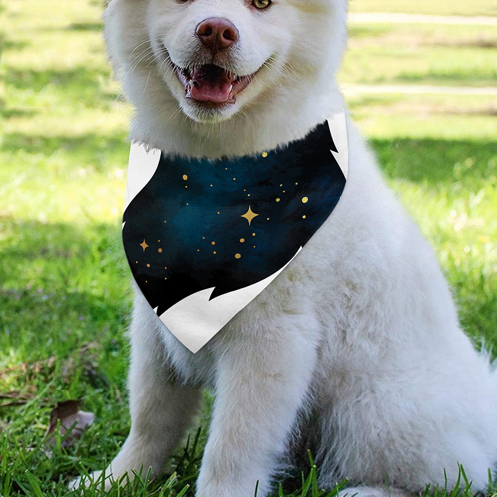 Moon And Stars Wolf Spirit Print Over The Collar Dog Bandana