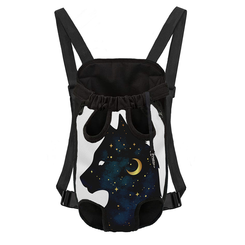 Moon And Stars Wolf Spirit Print Pet Carrier Backpack