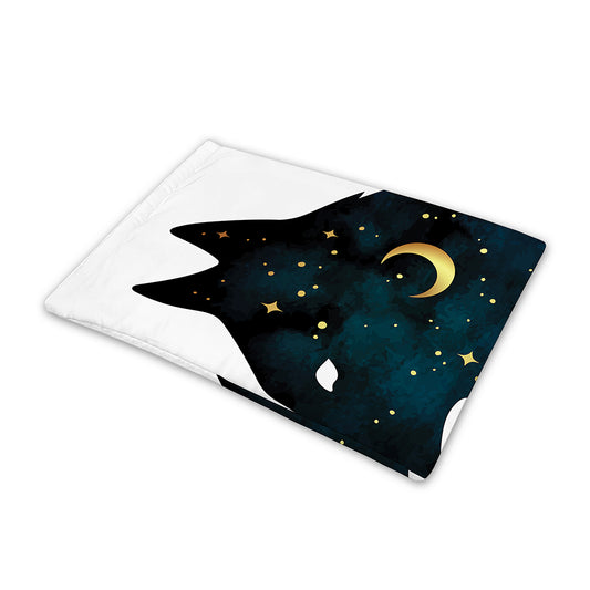 Moon And Stars Wolf Spirit Print Pet Cooling Mat Cover