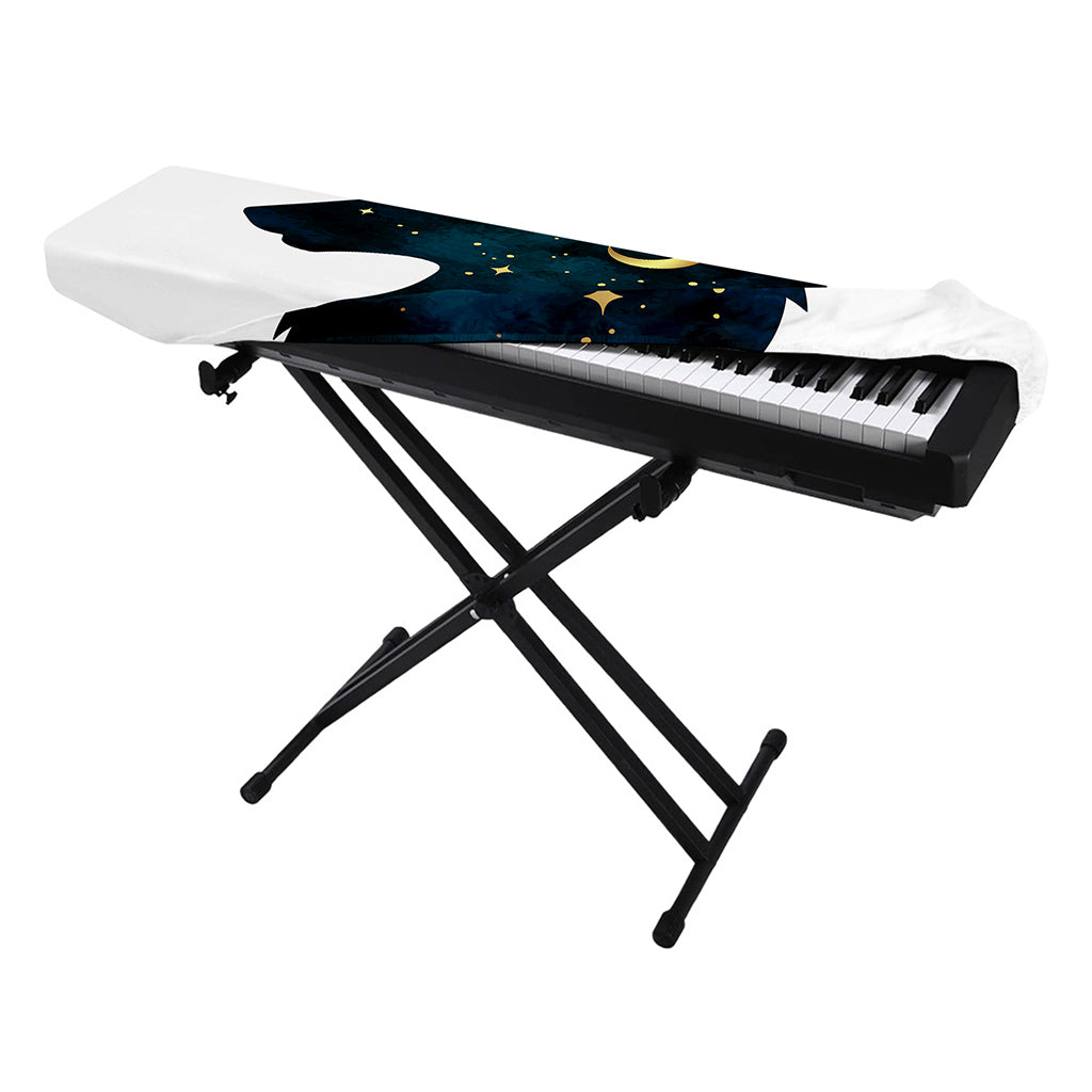 Moon And Stars Wolf Spirit Print Piano Keyboard Cover