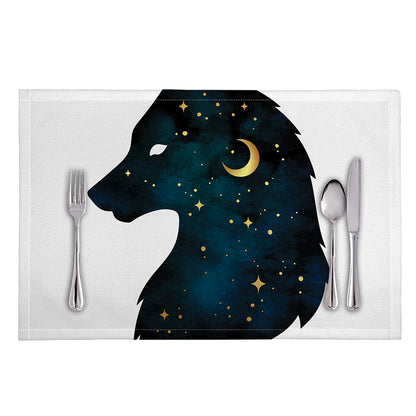 Moon And Stars Wolf Spirit Print Placemat