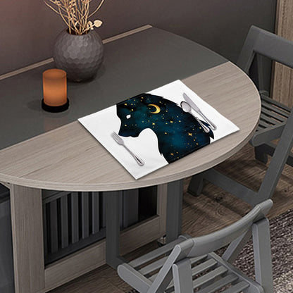 Moon And Stars Wolf Spirit Print Placemat