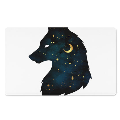 Moon And Stars Wolf Spirit Print Polyester Doormat