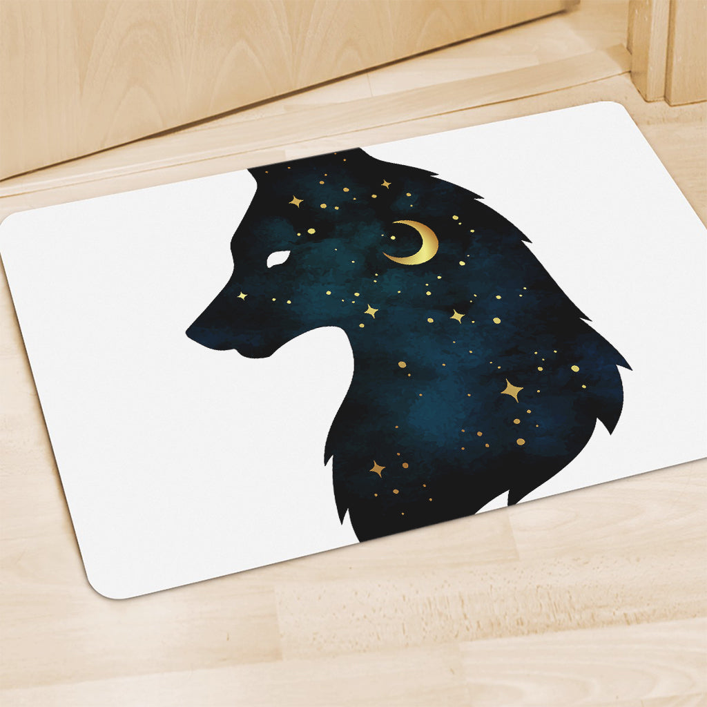 Moon And Stars Wolf Spirit Print Polyester Doormat