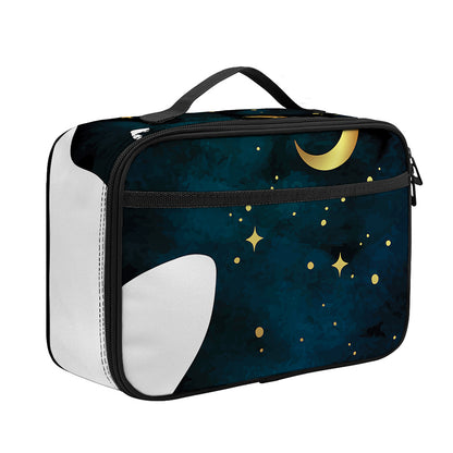 Moon And Stars Wolf Spirit Print Portable Lunch Bag