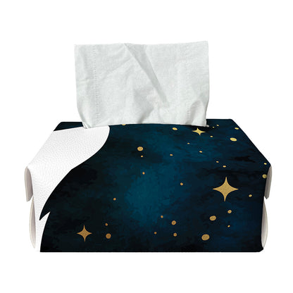 Moon And Stars Wolf Spirit Print Rectangle Tissue Box Cover