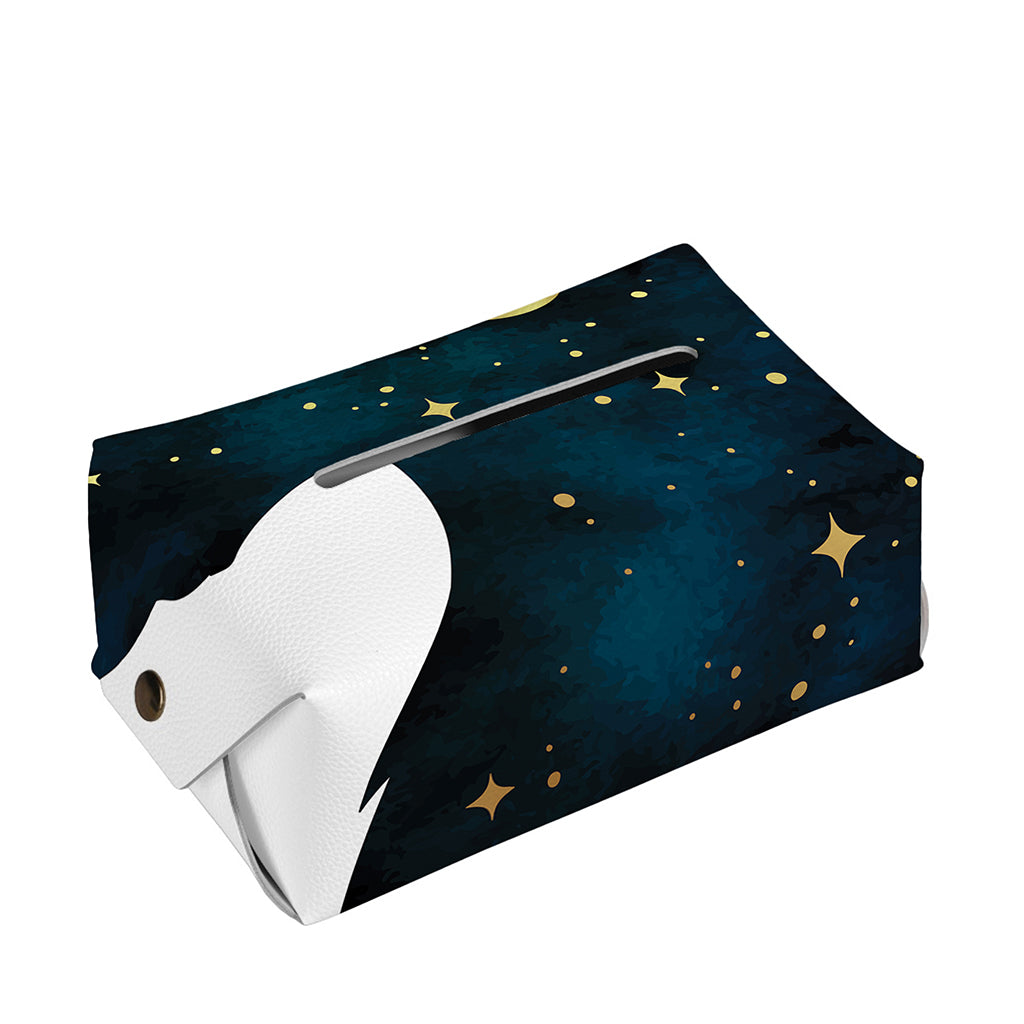 Moon And Stars Wolf Spirit Print Rectangle Tissue Box Cover