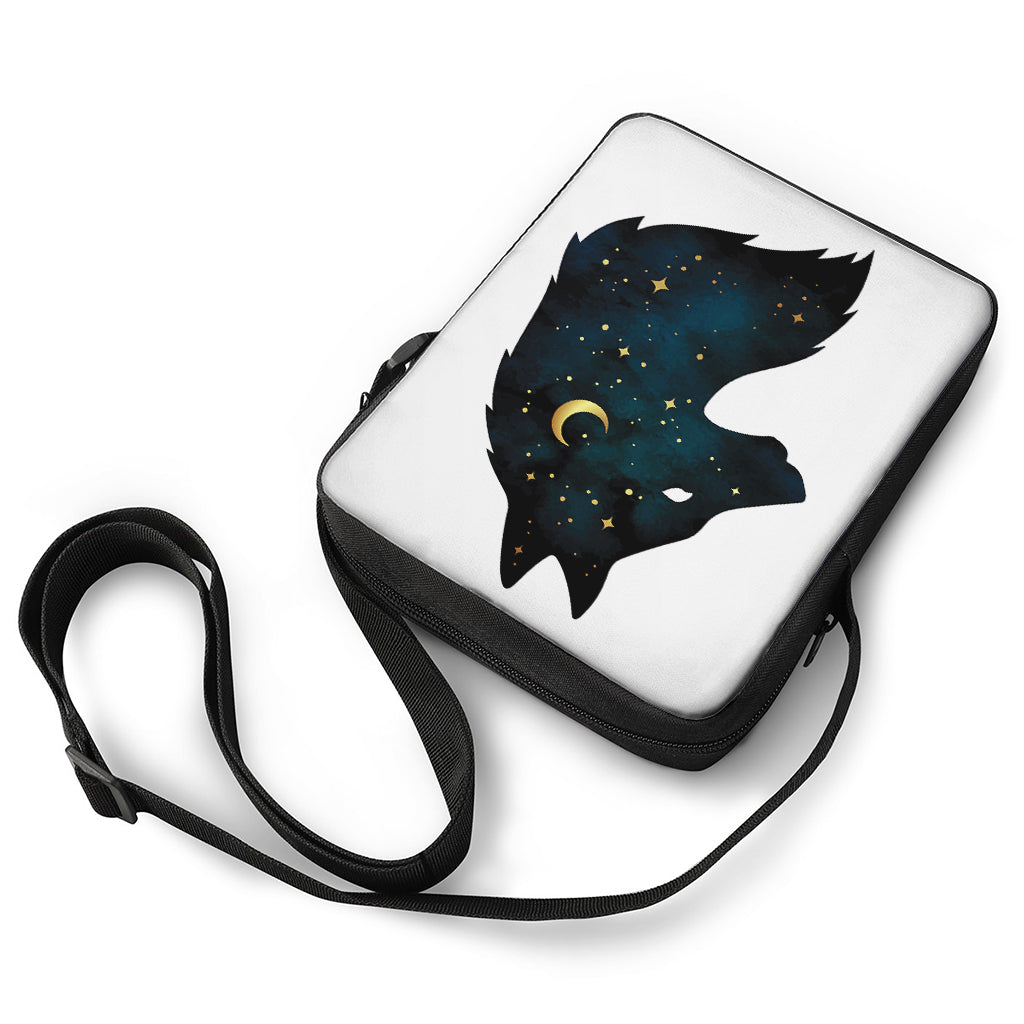 Moon And Stars Wolf Spirit Print Rectangular Crossbody Bag