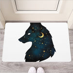 Moon And Stars Wolf Spirit Print Rubber Doormat