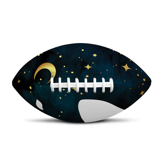 Moon And Stars Wolf Spirit Print Rugby Ball