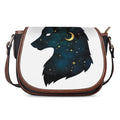 Moon And Stars Wolf Spirit Print Saddle Bag
