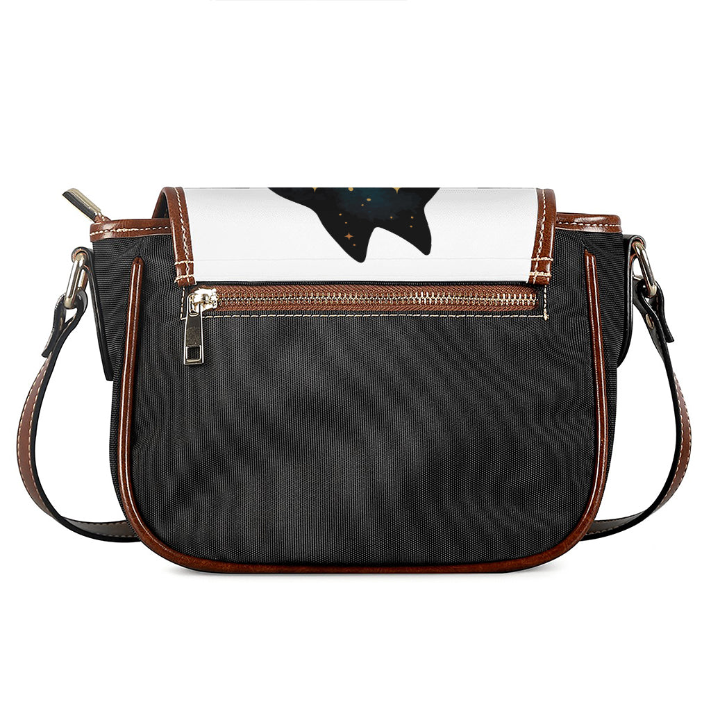 Moon And Stars Wolf Spirit Print Saddle Bag