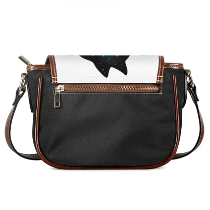 Moon And Stars Wolf Spirit Print Saddle Bag