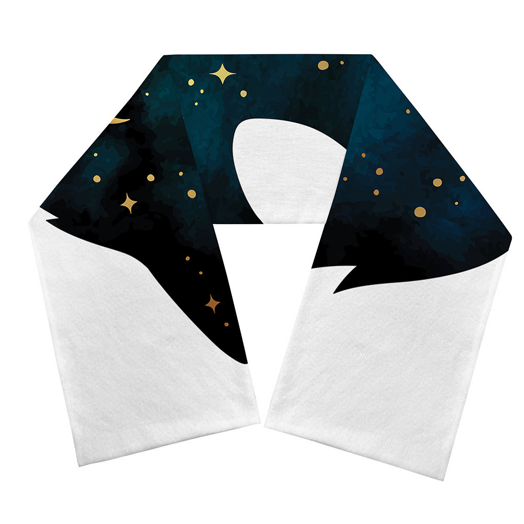 Moon And Stars Wolf Spirit Print Scarf