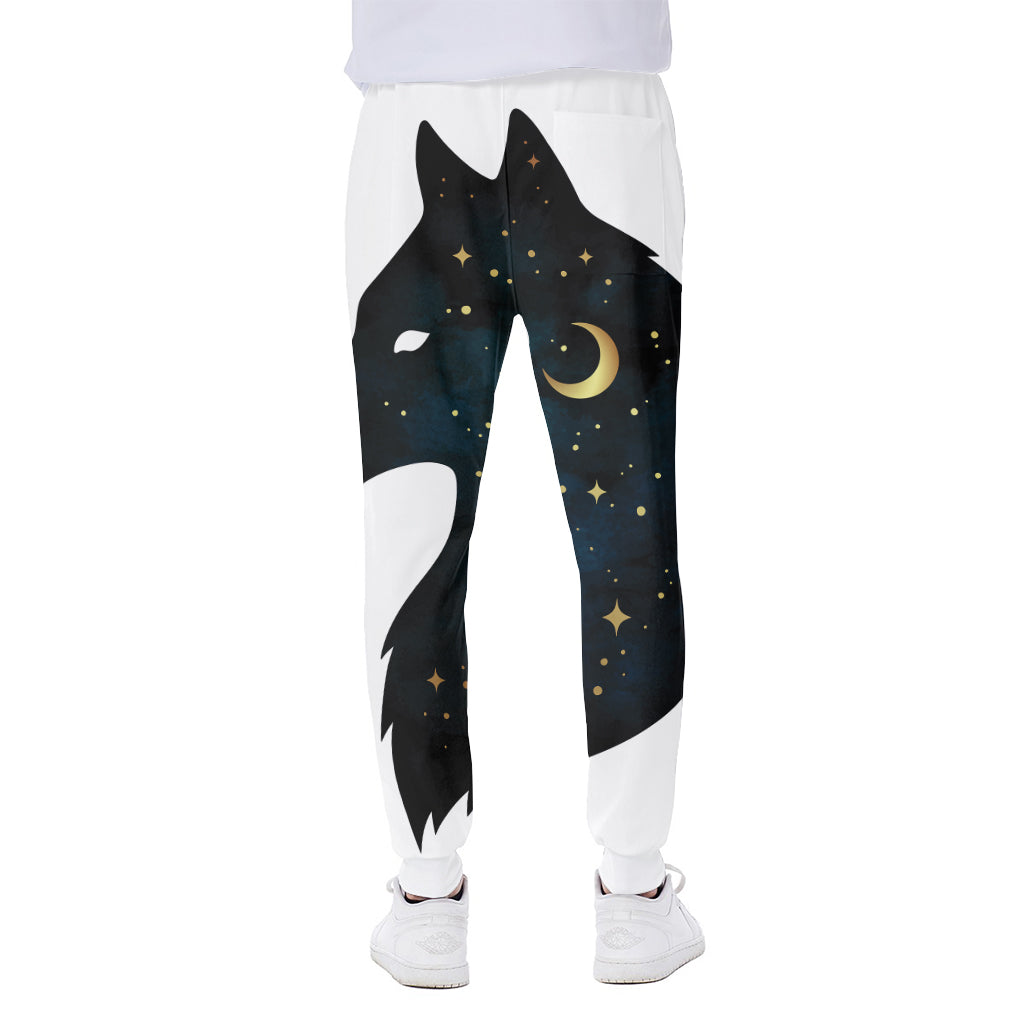 Moon And Stars Wolf Spirit Print Scuba Joggers