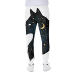 Moon And Stars Wolf Spirit Print Scuba Joggers