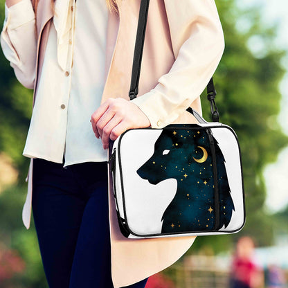 Moon And Stars Wolf Spirit Print Shoulder Strap Bible Bag