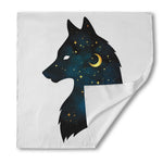 Moon And Stars Wolf Spirit Print Silk Bandana