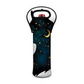 Moon And Stars Wolf Spirit Print Single Neoprene Wine Tote