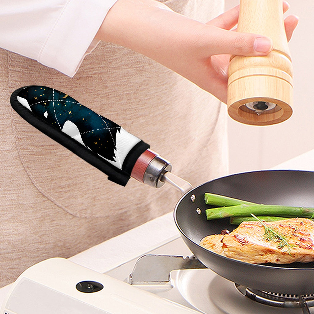 Moon And Stars Wolf Spirit Print Skillet Handle Cover