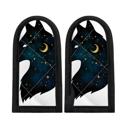 Moon And Stars Wolf Spirit Print Skillet Handle Cover