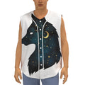 Moon And Stars Wolf Spirit Print Sleeveless Baseball Jersey