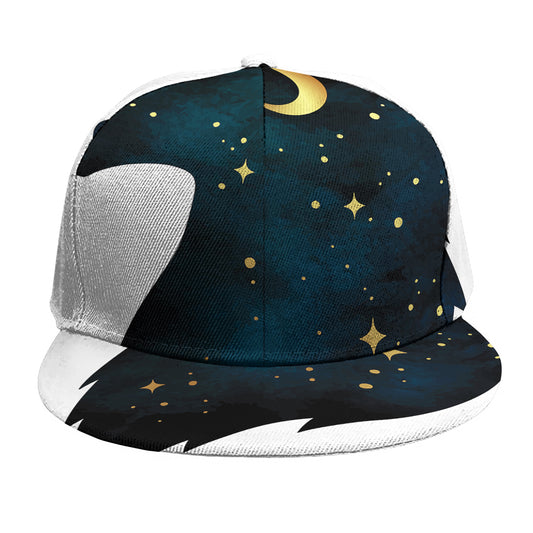 Moon And Stars Wolf Spirit Print Snapback Cap