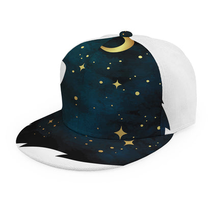 Moon And Stars Wolf Spirit Print Snapback Cap