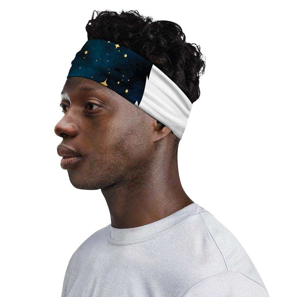 Moon And Stars Wolf Spirit Print Sports Headband