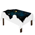 Moon And Stars Wolf Spirit Print Tablecloth