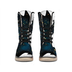 Moon And Stars Wolf Spirit Print Winter Boots