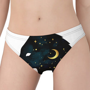 Moon And Stars Wolf Spirit Print Women's Panties