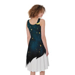 Moon And Stars Wolf Spirit Print Women's Sleeveless Dress