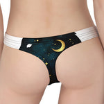 Moon And Stars Wolf Spirit Print Women's Thong